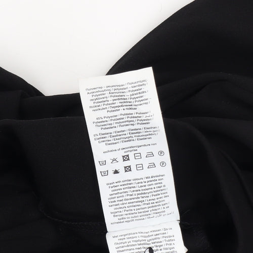 JDY Women's Black Cropped Wide-Leg Trousers Size S High Waist