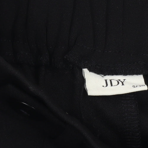 JDY Women's Black Cropped Wide-Leg Trousers Size S High Waist
