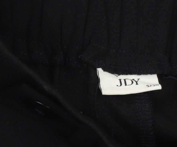 JDY Women's Black Cropped Wide-Leg Trousers Size S High Waist
