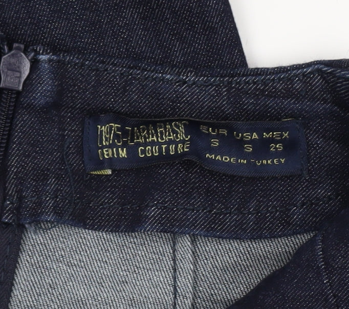 Zara Basic Women's Blue Denim Sheath Dress Size S Sleeveless V-Neck