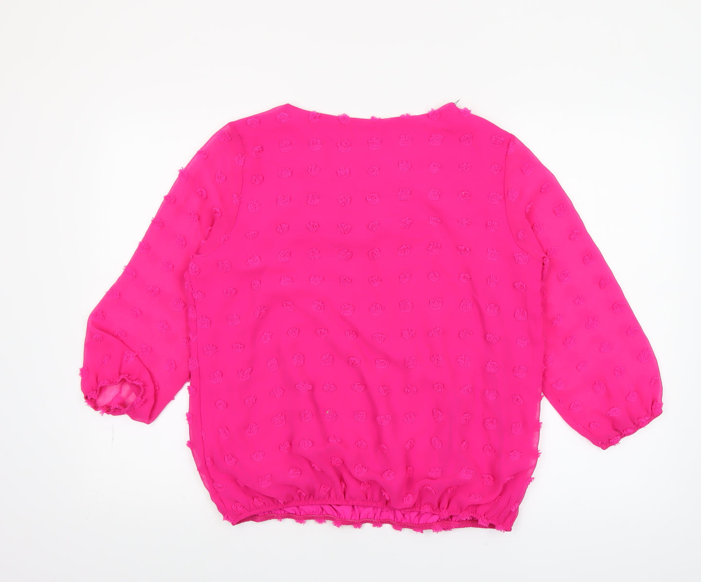 Gerard Womens Pink Chiffon 3/4 Sleeve Tunic Blouse Size 10