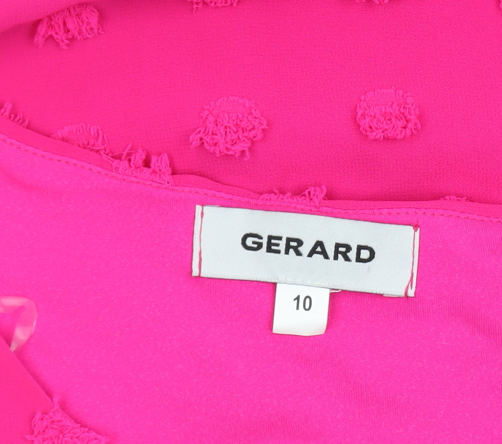 Gerard Womens Pink Chiffon 3/4 Sleeve Tunic Blouse Size 10