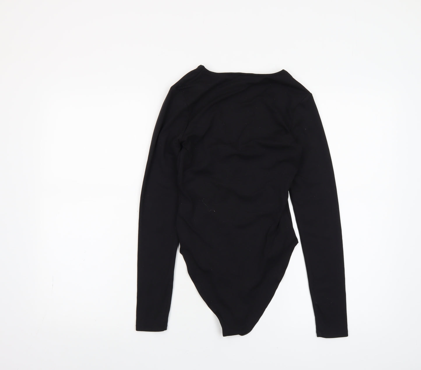 H&M Womens Black Long Sleeve V-Neck Jersey Bodysuit XS