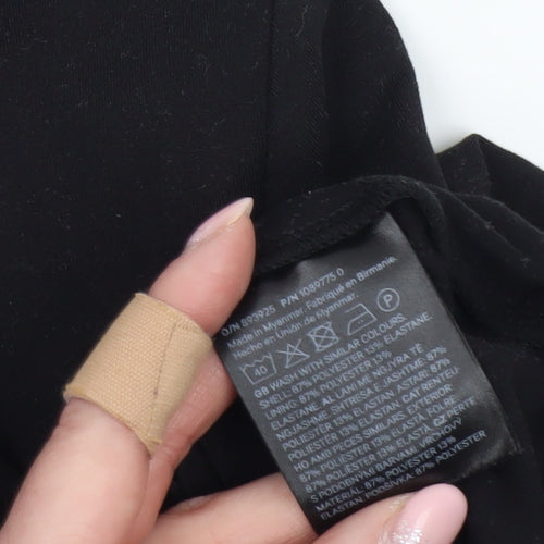 H&M Womens Black Long Sleeve V-Neck Jersey Bodysuit XS