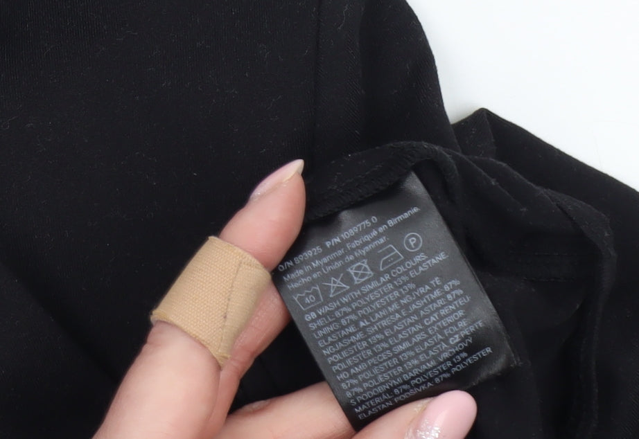 H&M Womens Black Long Sleeve V-Neck Jersey Bodysuit XS
