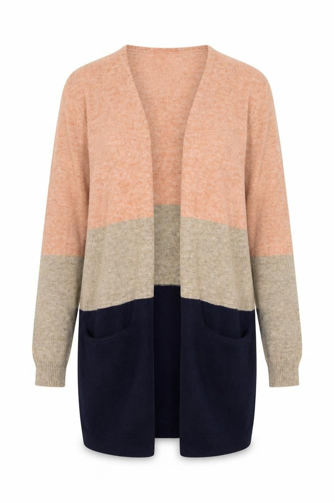 Front view of Only Women Multicoloured XS Cardigan Knit Long Sleeve Open Front