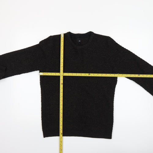 River Island Men's Black Chunky Knit Jumper Size S
