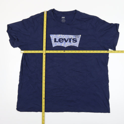 Levi's Women's Blue 2XL Basic Crew Neck Cotton T-Shirt
