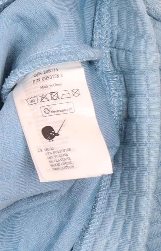 Monki Women's Blue 1/4 Zip Cropped Hoodie Size Small