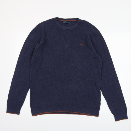 Easy Men’s Blue Cotton Blend Crew Neck Jumper Size L