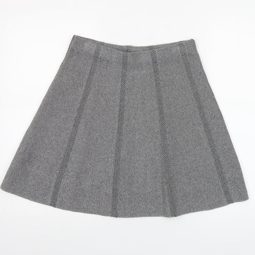 Zara Women Grey A-Line Knit Skirt Size 12