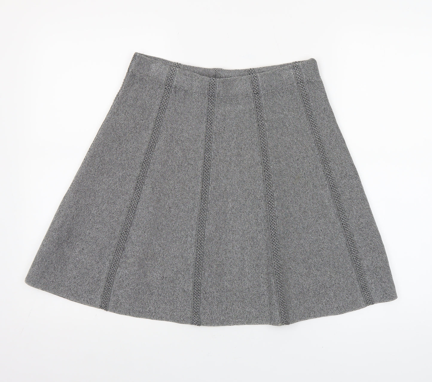 Zara Women Grey A-Line Knit Skirt Size 12