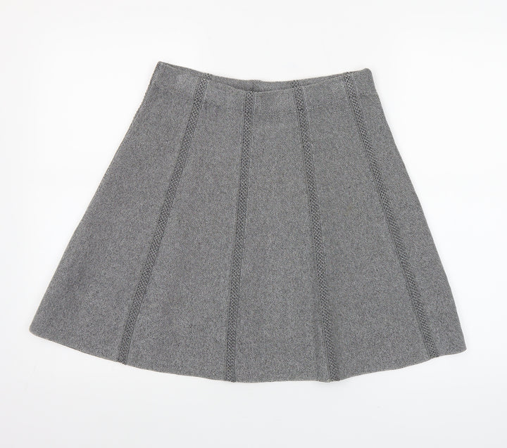 Zara Women Grey A-Line Knit Skirt Size 12