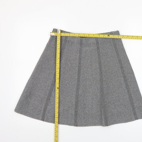 Zara Women Grey A-Line Knit Skirt Size 12