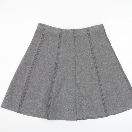 Zara Women Grey A-Line Knit Skirt Size 12