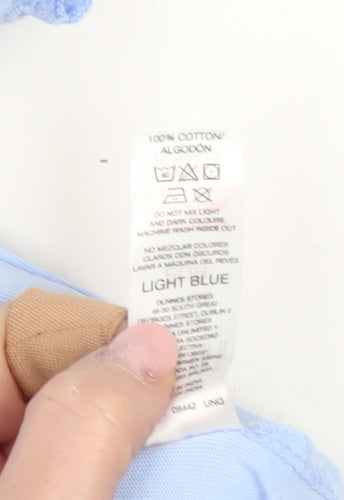 Savida Women Blue Puff Sleeve Cotton T-Shirt Size 14