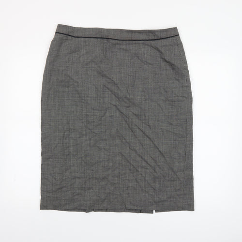 Windsmoor Women’s Grey Check Wool Blend Pencil Skirt Size 16