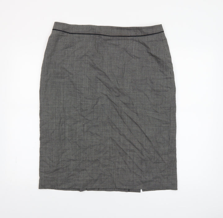 Windsmoor Women’s Grey Check Wool Blend Pencil Skirt Size 16