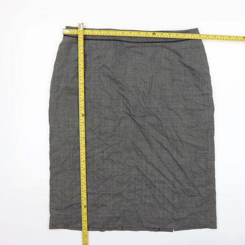 Windsmoor Women’s Grey Check Wool Blend Pencil Skirt Size 16