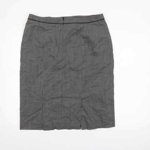Windsmoor Women’s Grey Check Wool Blend Pencil Skirt Size 16