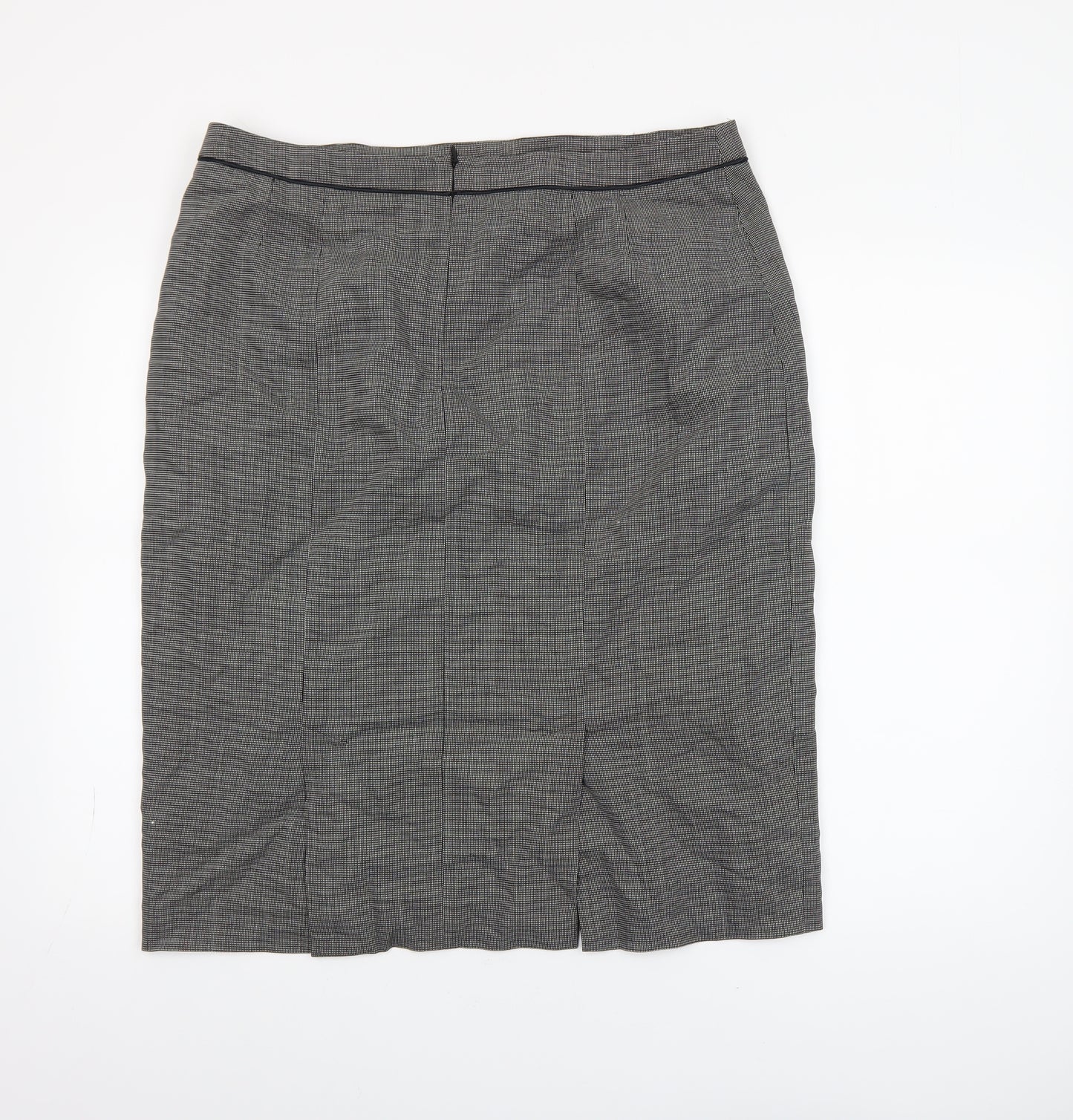 Windsmoor Women’s Grey Check Wool Blend Pencil Skirt Size 16