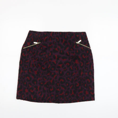 New Look Women's Multicoloured Animal Print Short Skirt Size 10