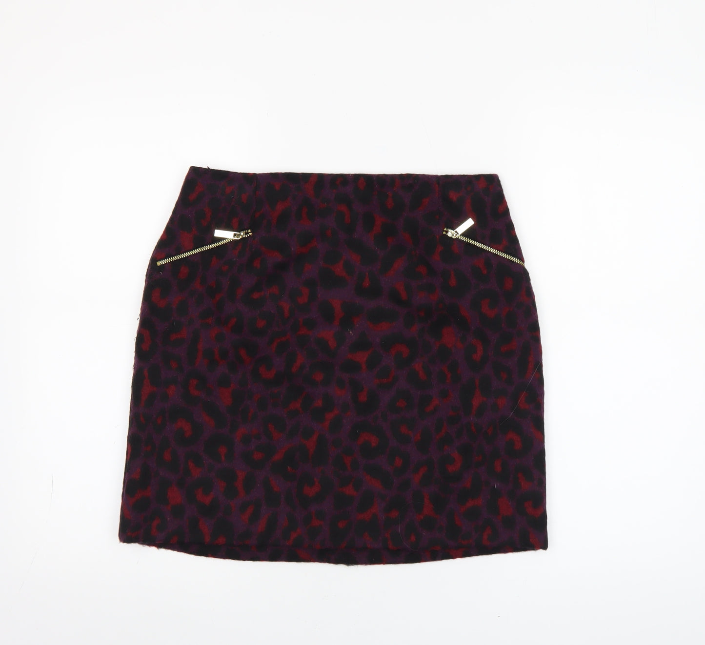 New Look Women's Multicoloured Animal Print Short Skirt Size 10