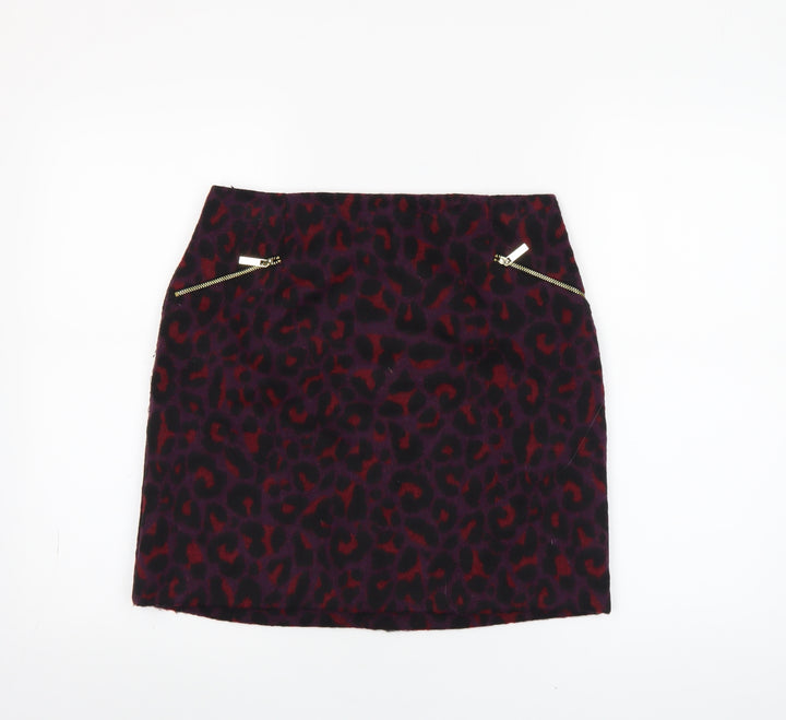 New Look Women's Multicoloured Animal Print Short Skirt Size 10