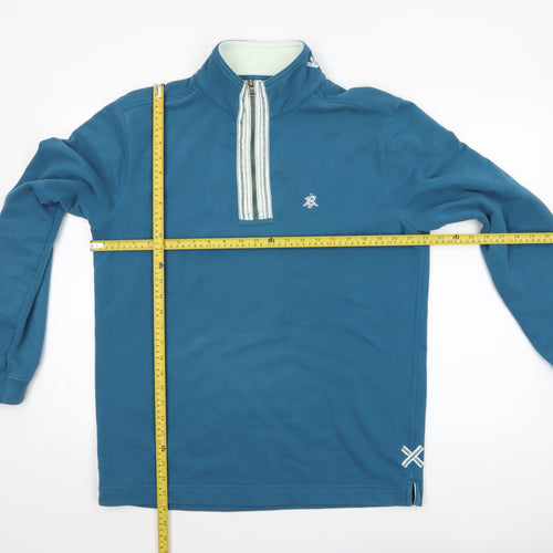 White Stuff Men’s Blue 1/2 Zip High Neck Sweatshirt Size M