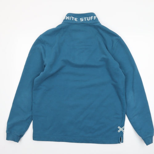 White Stuff Men’s Blue 1/2 Zip High Neck Sweatshirt Size M