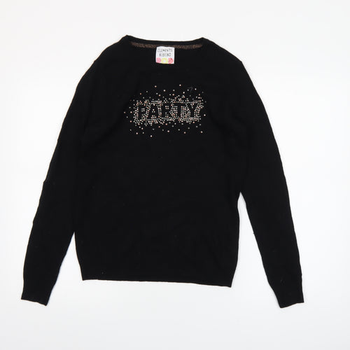 Clements Ribeiro Women’s Black S Party Jumper Long Sleeve Wool Blend