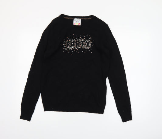 Clements Ribeiro Women’s Black S Party Jumper Long Sleeve Wool Blend