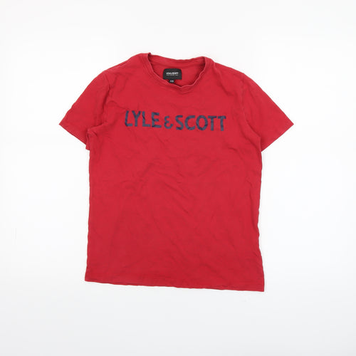 Lyle & Scott Boys Red Logo T-Shirt 9-10 Years Short Sleeve Cotton Top