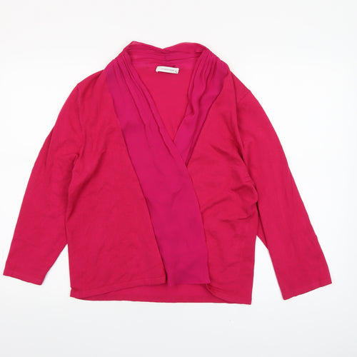 Windsmoor Women’s Pink Silk Trim Open V-Neck Cardigan M