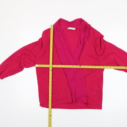 Windsmoor Women’s Pink Silk Trim Open V-Neck Cardigan M