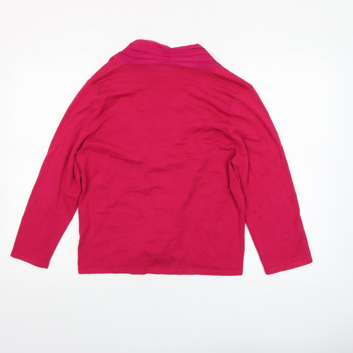 Windsmoor Women’s Pink Silk Trim Open V-Neck Cardigan M