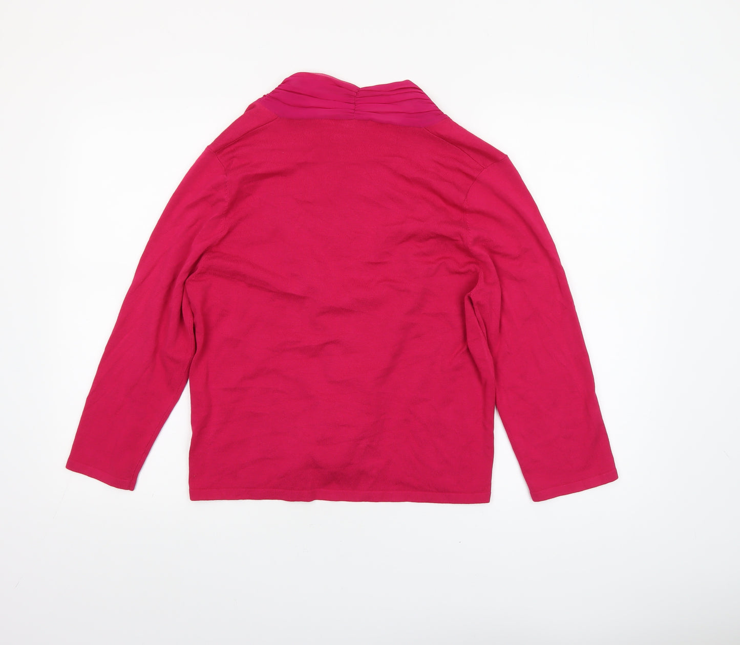 Windsmoor Women’s Pink Silk Trim Open V-Neck Cardigan M