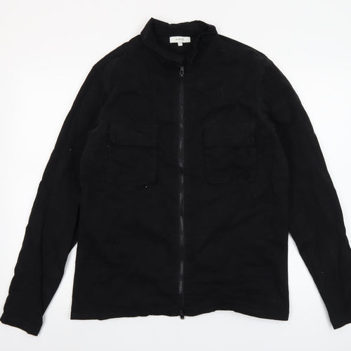 ARNE Men's Black Cotton Full Zip Lightweight Jacket Size S