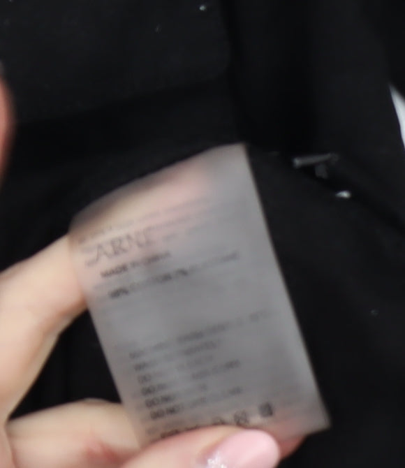 ARNE Men's Black Cotton Full Zip Lightweight Jacket Size S