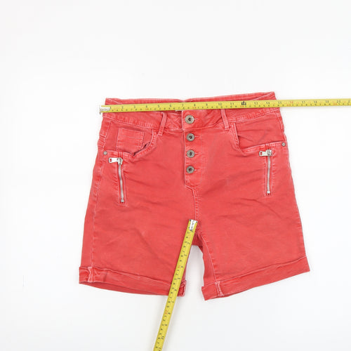Jewelly Womens Red Chino Stretch Shorts Size XS