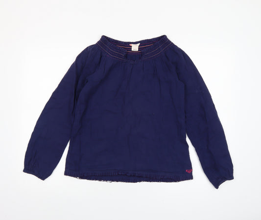 Roxy Girls Blue Cotton Long Sleeve Tunic Blouse Size 16 Years