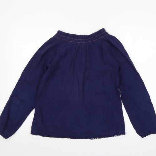 Roxy Girls Blue Cotton Long Sleeve Tunic Blouse Size 16 Years