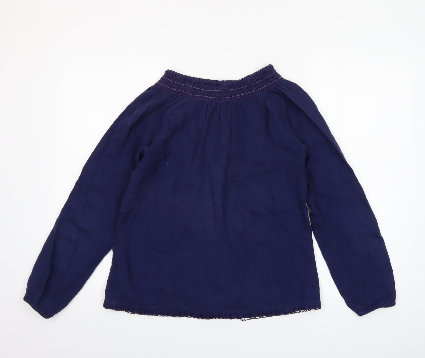 Roxy Girls Blue Cotton Long Sleeve Tunic Blouse Size 16 Years