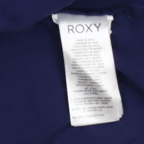 Roxy Girls Blue Cotton Long Sleeve Tunic Blouse Size 16 Years