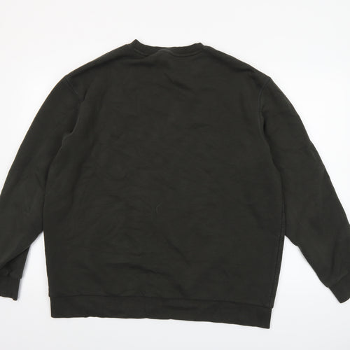 SELECTED HOMME Men's Black Crew Neck Sweatshirt Size L Classic Style