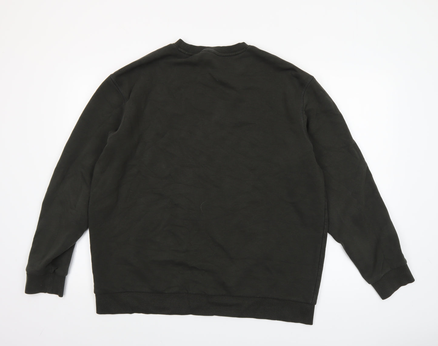 SELECTED HOMME Men's Black Crew Neck Sweatshirt Size L Classic Style
