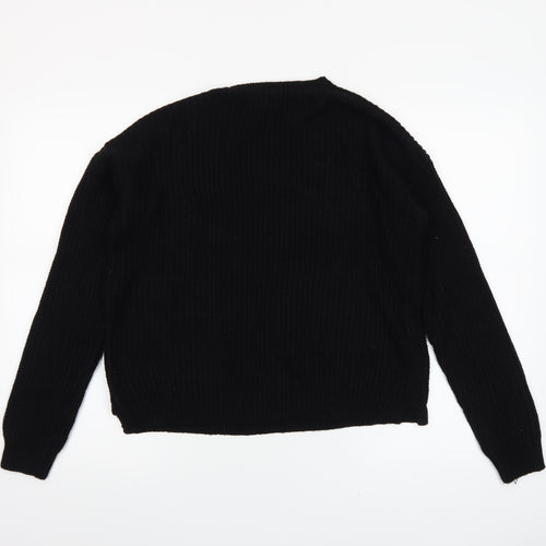 FB Sister Women’s Black 'Sparkle' Chunky Knit Pullover Jumper Size S