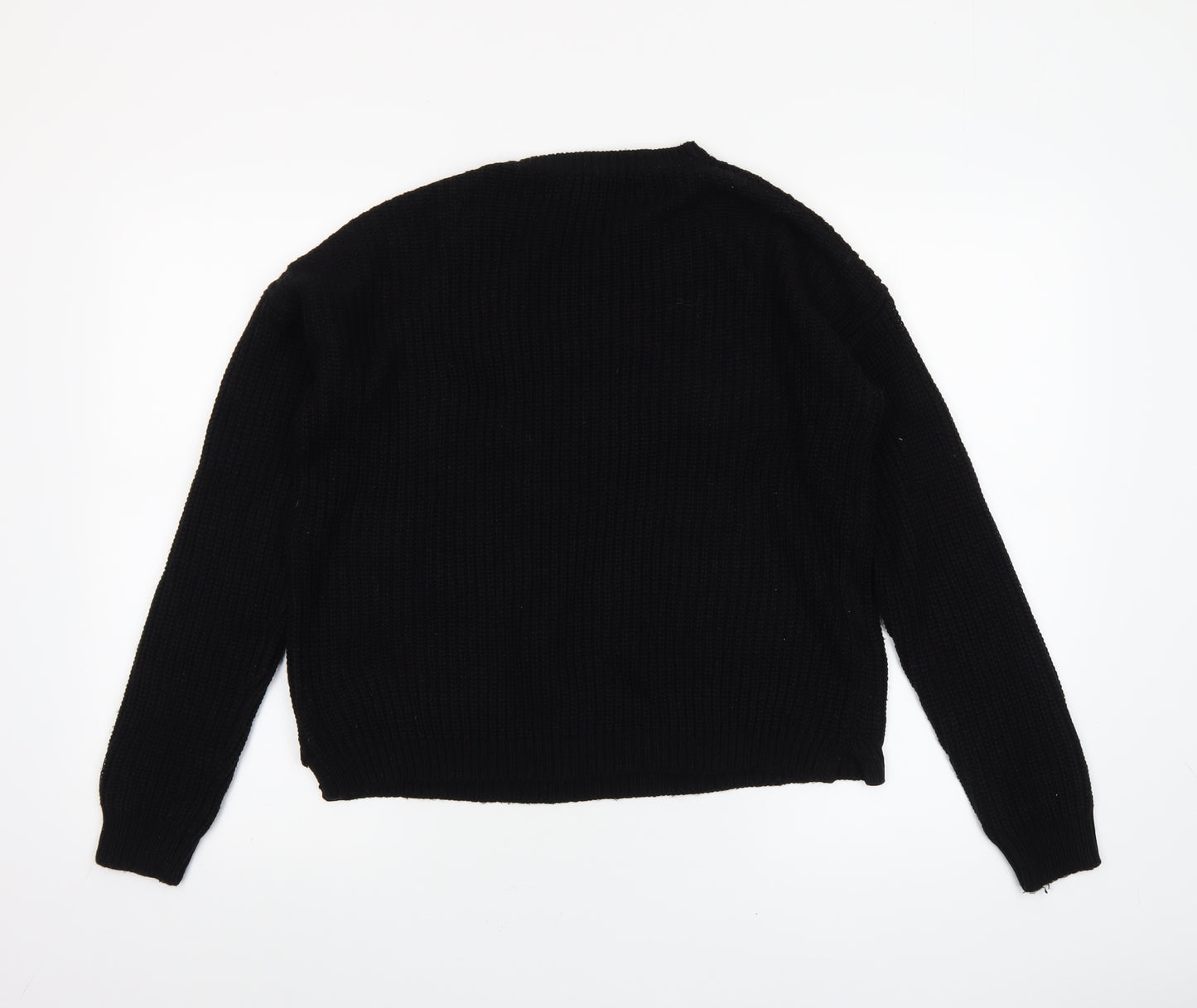 FB Sister Women’s Black 'Sparkle' Chunky Knit Pullover Jumper Size S