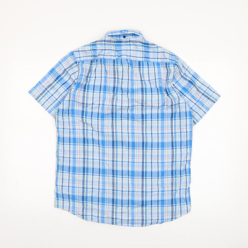 Paul Costelloe Men’s Blue Check Short Sleeve Cotton Shirt S