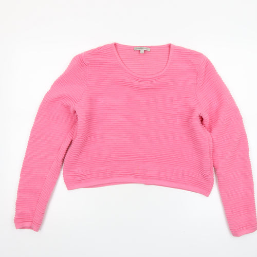 Marks and Spencer Women’s Pink Cotton Crew Neck Pullover Jumper Size 14